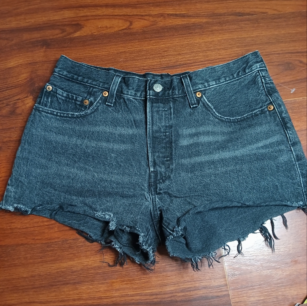 Levi’s 501 Cutoff Shorts Faded Black Button Fly